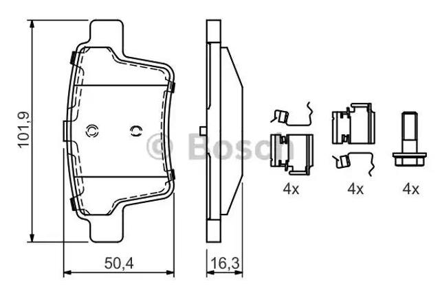 Задні дискові колодки 0986494076 BOSCH