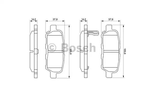 Комплект задніх колодок 0986494090 BOSCH