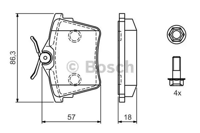 Задні колодки 0986494095 BOSCH