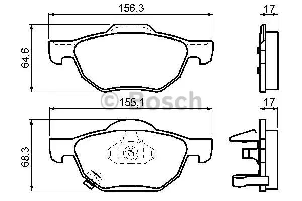 Передні гальмівні колодки 0986494135 BOSCH