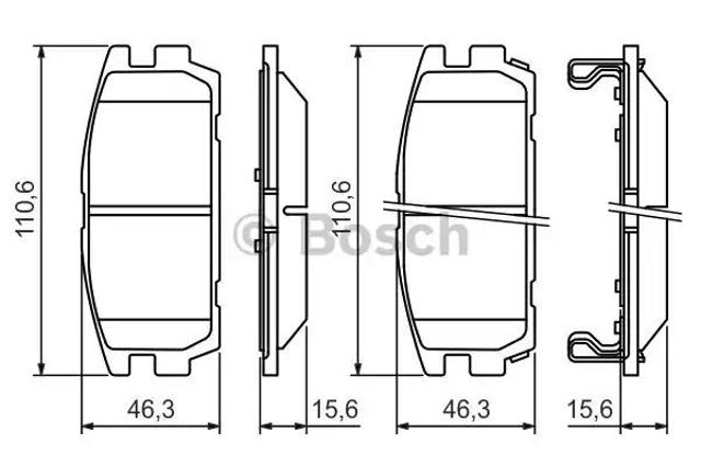 Комплект задніх колодок 0986494137 BOSCH