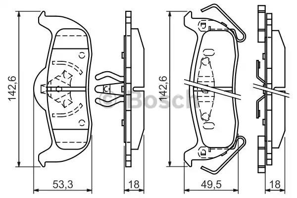 Комплект задніх колодок 0986494142 BOSCH