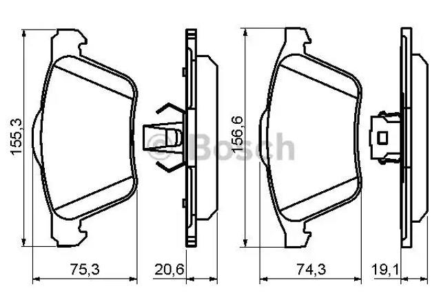 Передні гальмівні колодки 0986494159 BOSCH