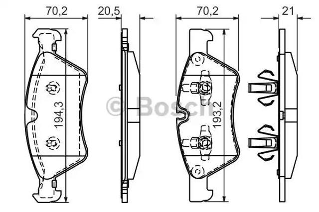 Колодки гальмівні передні, дискові 0986494165 BOSCH
