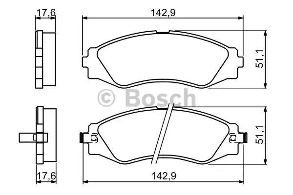 Колодки гальмівні передні, дискові 0986494173 BOSCH