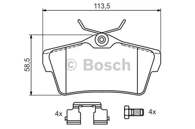 Колодки гальмівні задні, дискові 0986494192 BOSCH