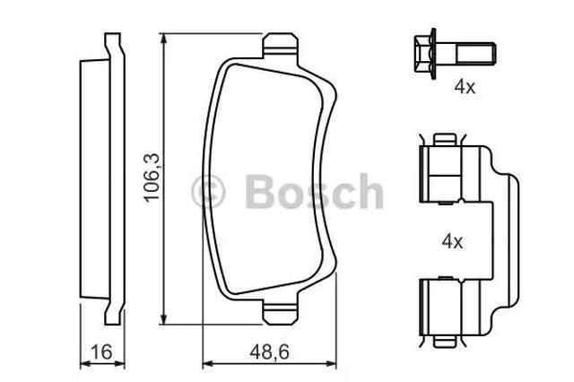 Колодки на гальмо задній дисковий 0986494213 BOSCH