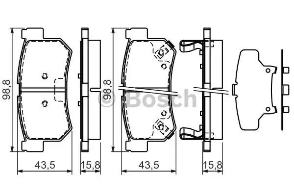 Колодки на гальмо задній дисковий 0986494237 BOSCH