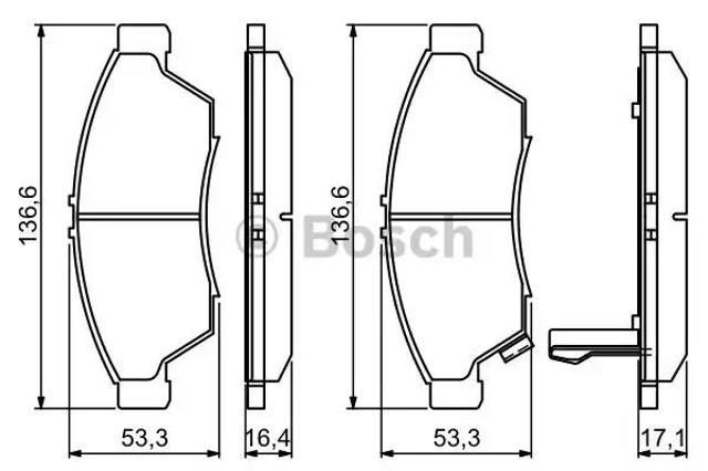 Колодки гальмівні передні, дискові 0986494238 BOSCH