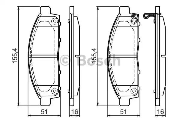 Передні гальмівні колодки 0986494268 BOSCH