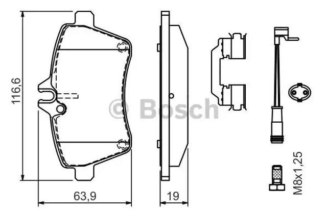 Колодки гальмівні дискові комплект 0986494290 BOSCH