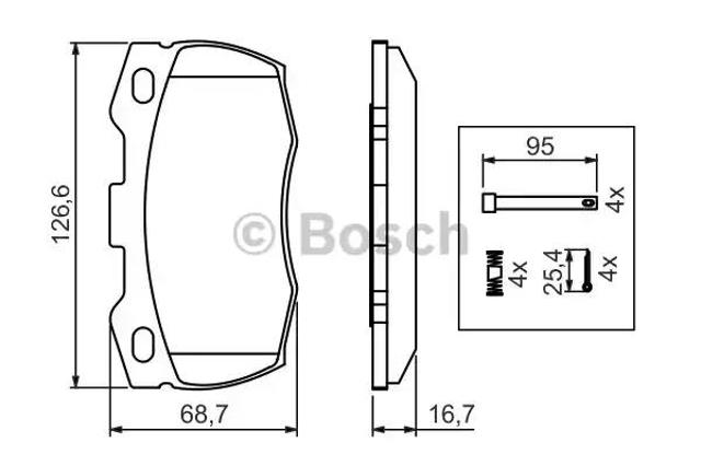 Колодки гальмівні передні, дискові 0986494291 BOSCH