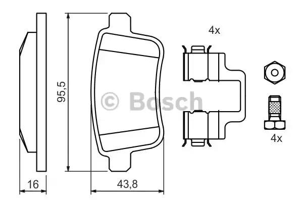 Задні гальмівні колодки 0986494331 BOSCH