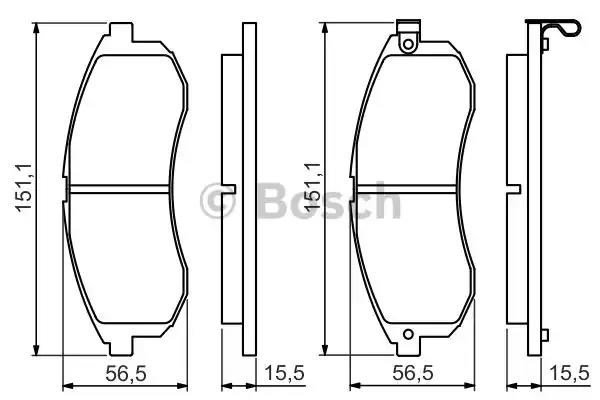 Передні гальмівні колодки 0986494362 BOSCH