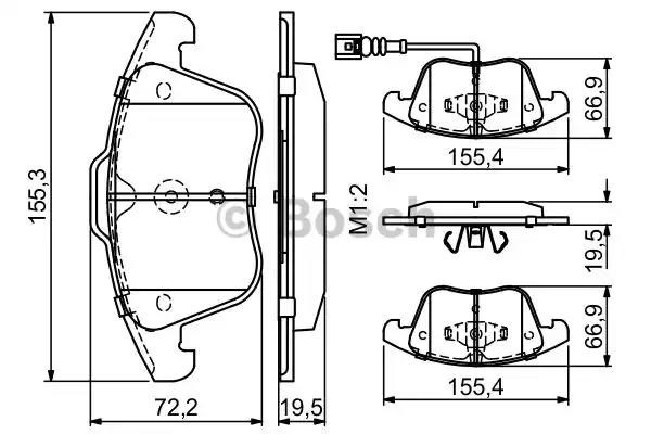 Передні гальмівні колодки 0986494372 BOSCH