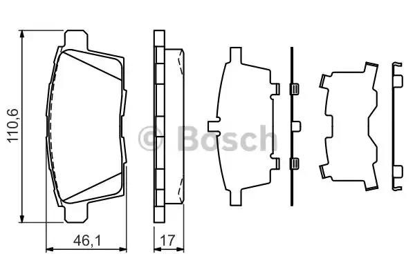 Комплект задніх колодок 0986494376 BOSCH