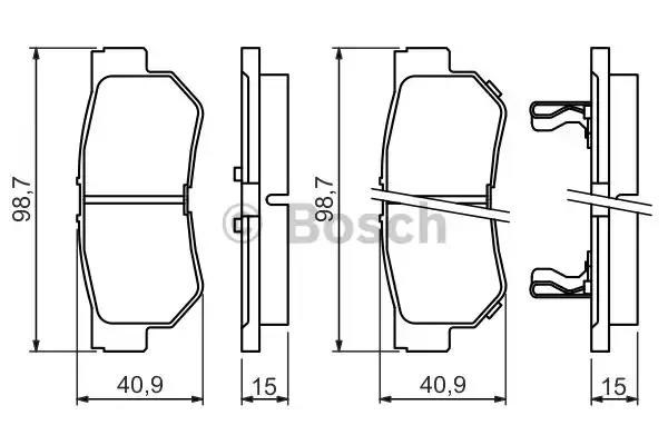 Задні гальмівні колодки 0986494417 BOSCH