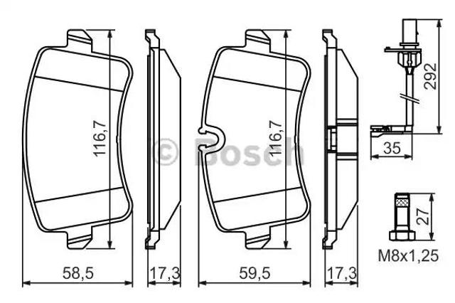 Задні гальмівні колодки 0986494446 BOSCH