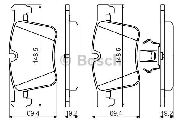 Передні гальмівні колодки 0986494487 BOSCH