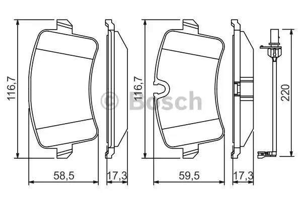 Комплект задніх колодок 0986494488 BOSCH