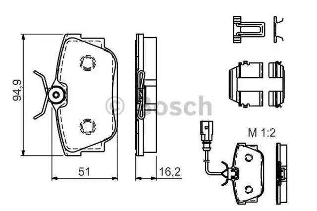 Колодки на гальмо задній дисковий 0986494529 BOSCH