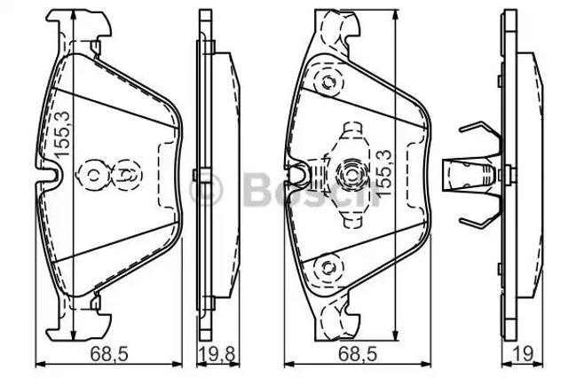 Передні гальмівні колодки 0986494549 BOSCH
