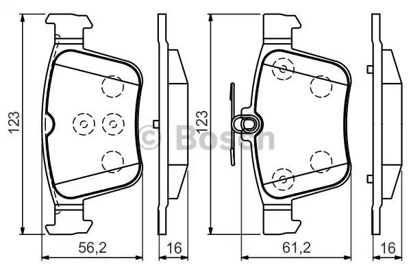 Комплект задніх колодок 0986494658 BOSCH