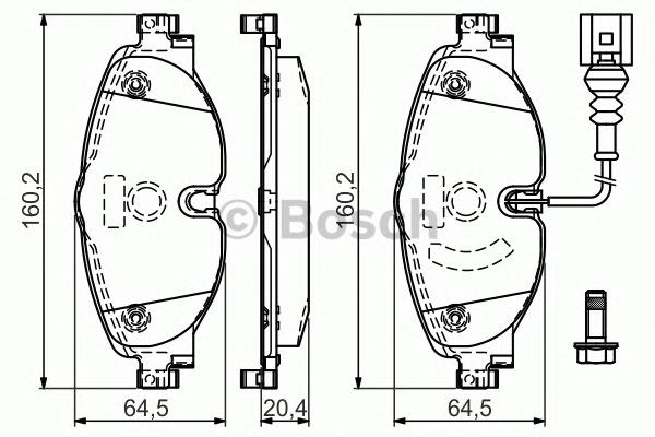 Передні гальмівні колодки 0986494660 BOSCH