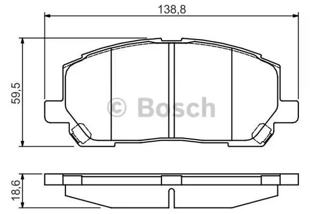 Колодки гальмівні передні, дискові 0986495126 BOSCH