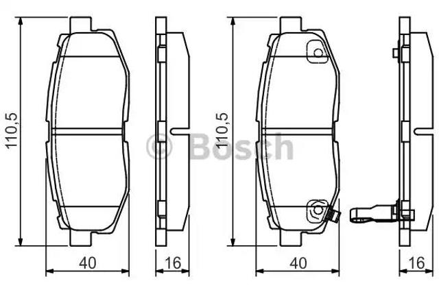 Комплект задніх колодок 0986495135 BOSCH