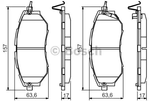 Передні гальмівні колодки 0986495156 BOSCH