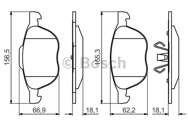 Колодки передні 0986495215 BOSCH
