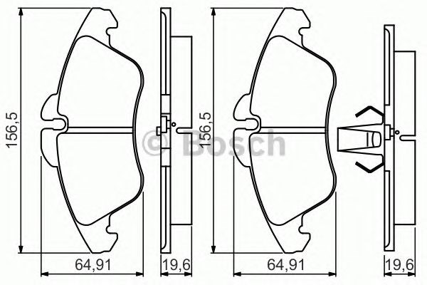 Колодки гальмівні дискові комплект 0986495245 BOSCH
