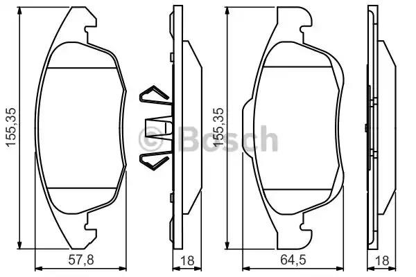 Колодки гальмівні передні, дискові 0986495258 BOSCH