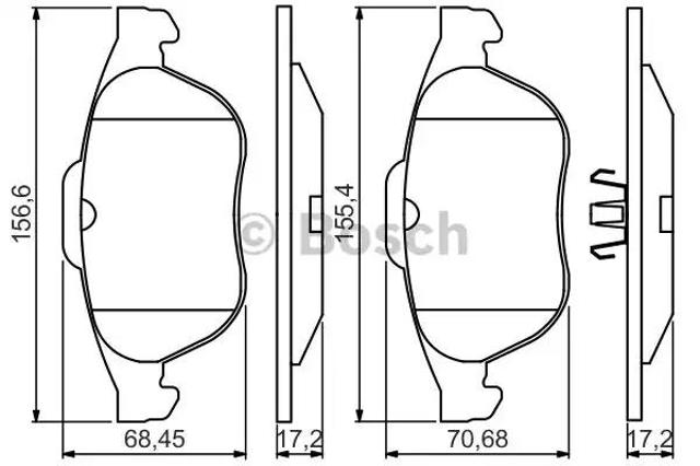 Колодки передні 0986495264 BOSCH