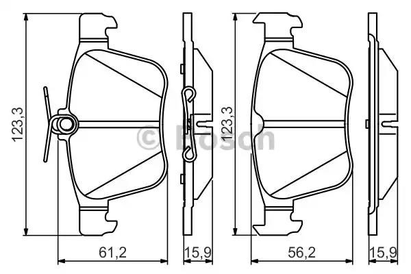 Колодки гальмівні задні, дискові 0986495346 BOSCH