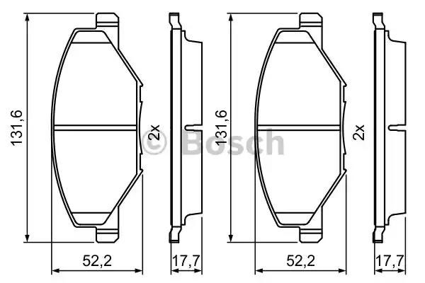 Колодки гальмівні передні, дискові 0986495390 BOSCH