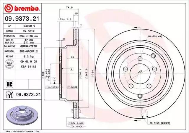 Дискові гальма 09937321 BREMBO