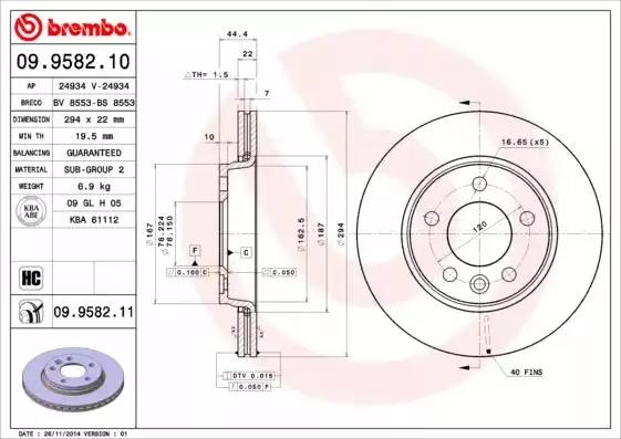 Дискові гальма 09958210 BREMBO