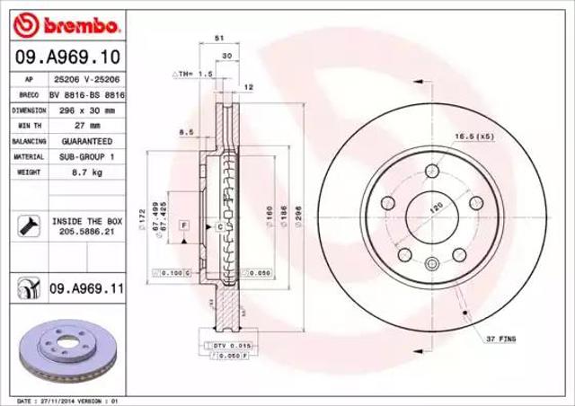 Ротор гальмівний 09A96910 BREMBO