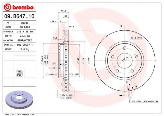 Ротор гальмівний 09B64710 BREMBO
