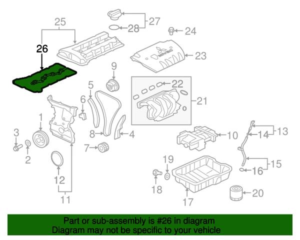 Прокладка клапанної кришки двигуна 1035A698 MITSUBISHI