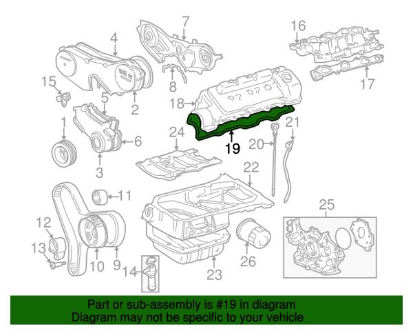 Прокладка клапанної кришки двигуна, ліва 1121420010 TOYOTA