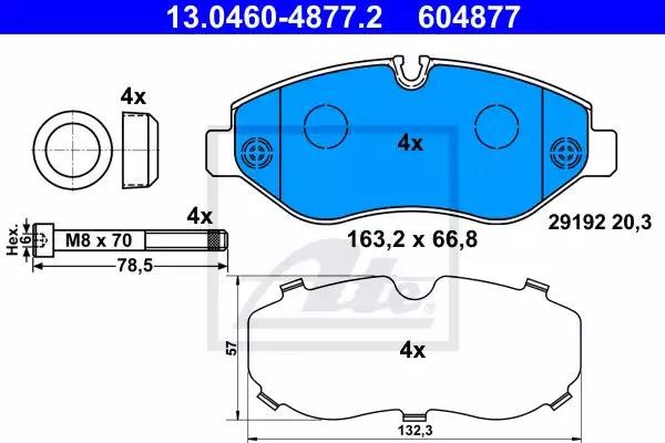 Передні гальмівні колодки 13046048772 ATE