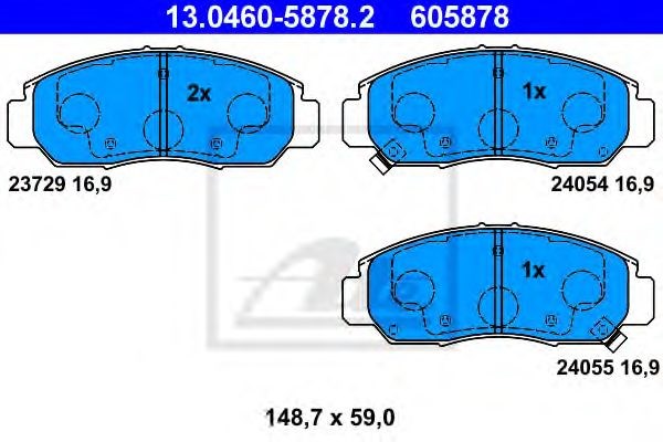 Колодки передні 13046058782 ATE