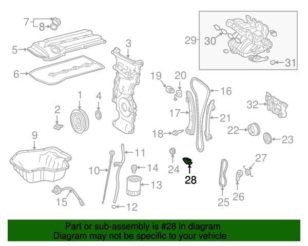 Планка успокоителя ланцюга ГРМ 1356628010 TOYOTA