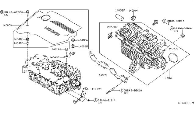 Прокладка впускного колектора 140353TA0C NISSAN