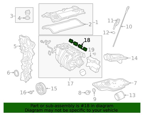 Прокладка колектору впуск 1717125010 TOYOTA