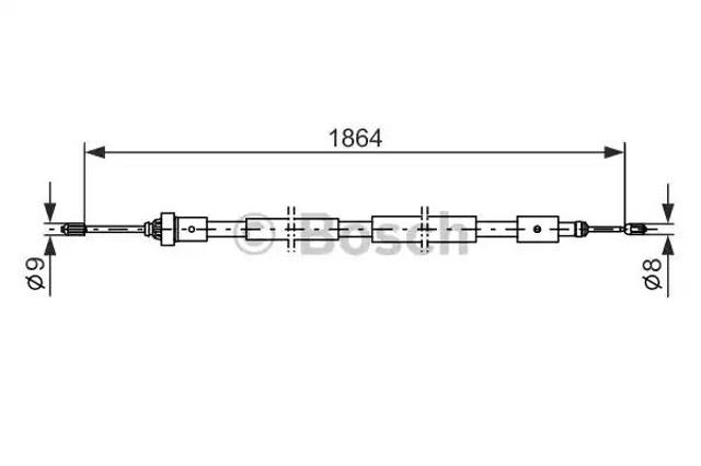 Трос ручного гальма задній, правий 1987477591 BOSCH