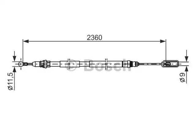 Трос стоянкового гальма задній правий 1987477714 BOSCH